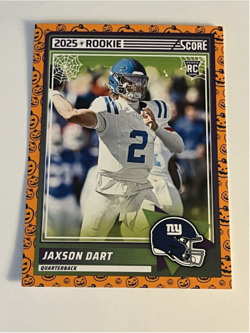 Jaxson Dart 2025 Score A Treat 35 Orange Halloween Rookie Card NFL
